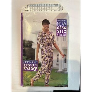 1992 BUTTERICK SEE & SEW Yes! I's Easy 6256 Top Pants Size A XS-XL Uncut